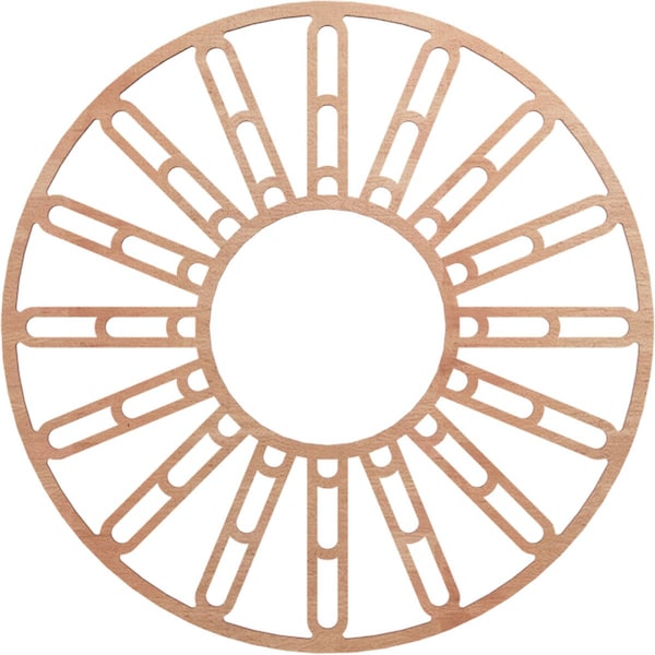 Ekena Millwork Hale Wood Fretwork Pierced Ceiling Medallion, Cherry, 26"OD x 9 1/2"ID x 1/4"T CMWP26X26X0250HHCH - main